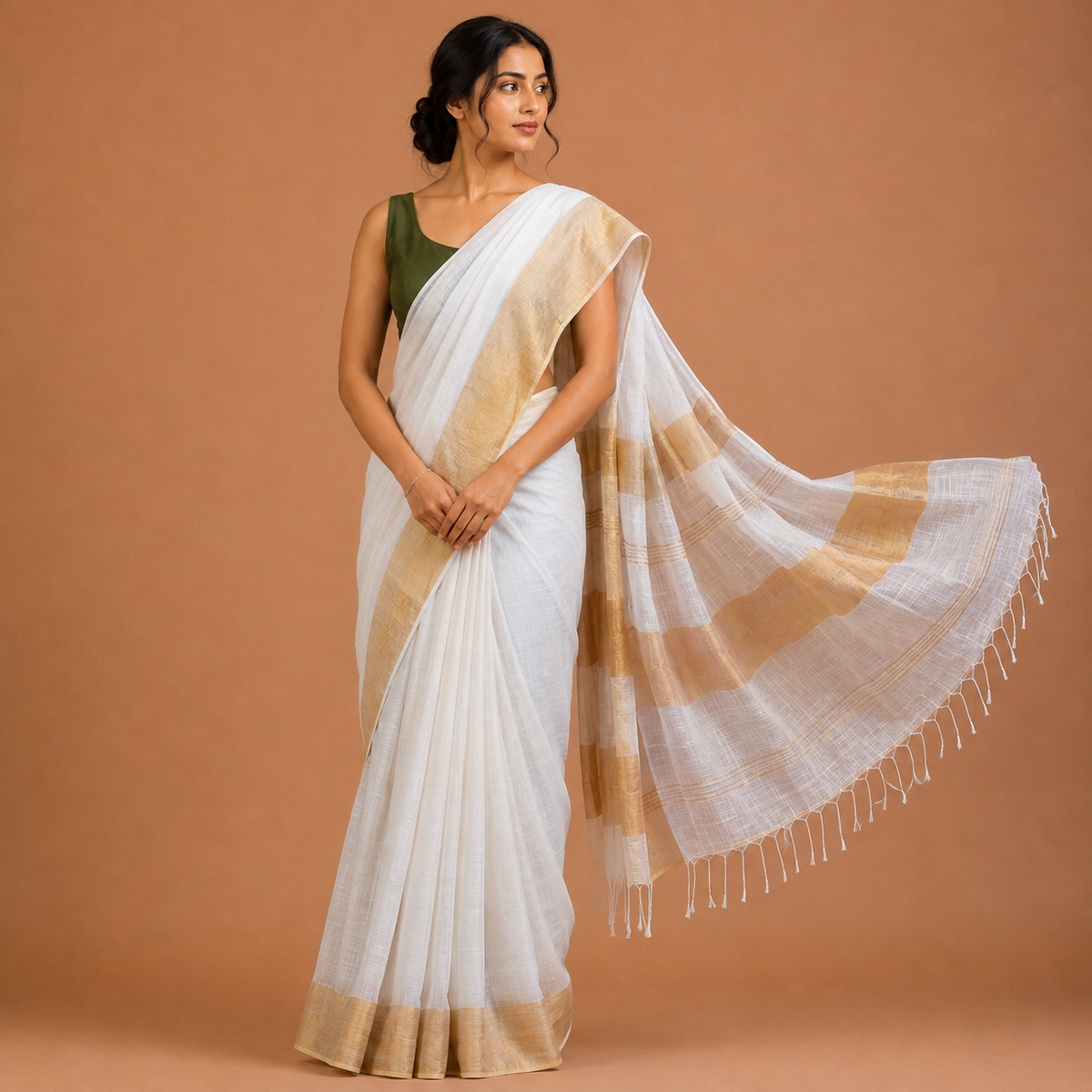Organic Saree | Handloom Linen Saree