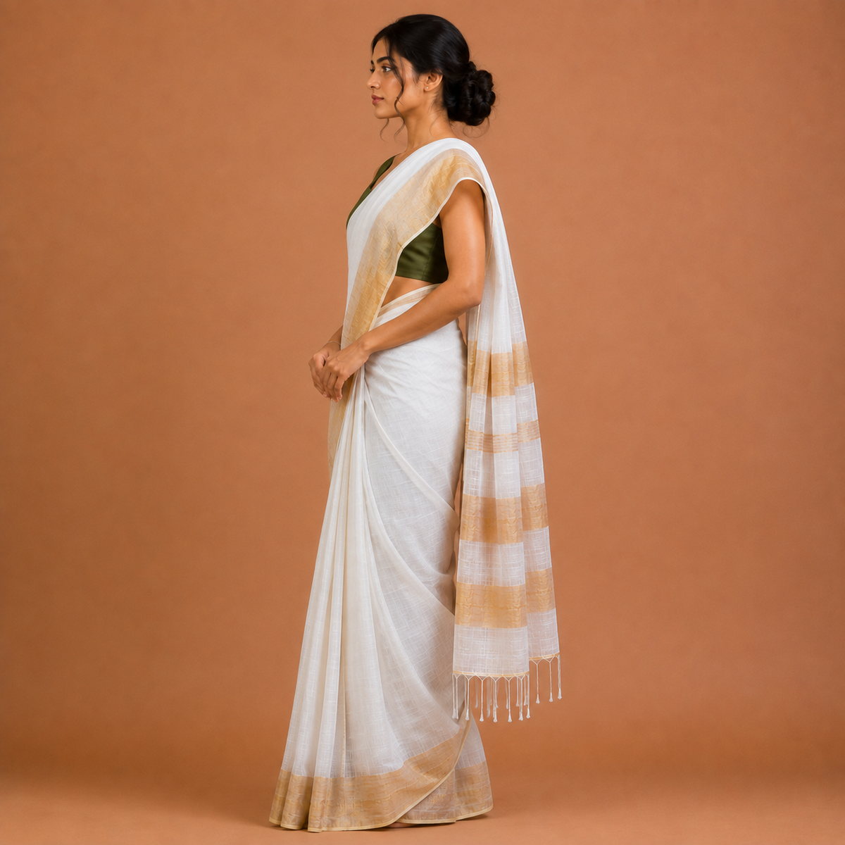 Organic Saree | Handloom Linen Saree