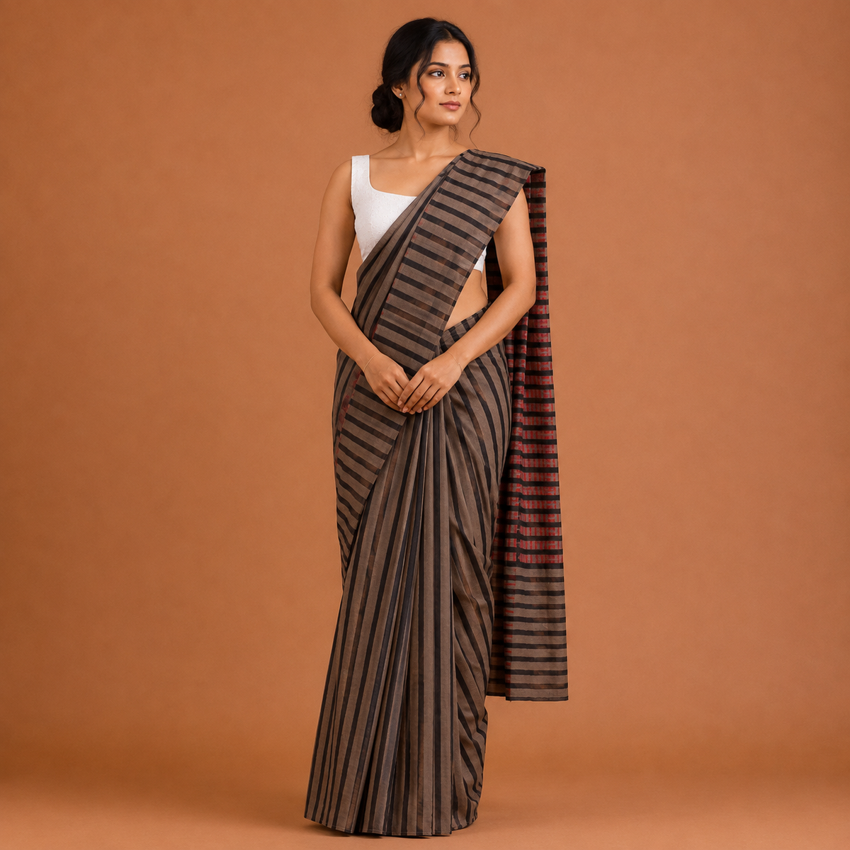 Natrually Dyed Saree | Mul Cotton | Block Printed