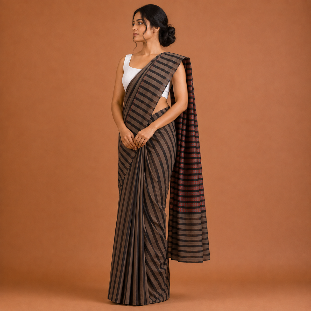 Natrually Dyed Saree | Mul Cotton | Block Printed