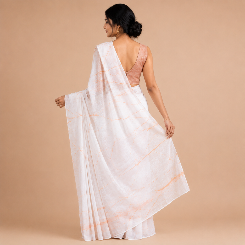 Natrually Dyed Saree | Handloom Cotton | Abstract Printed