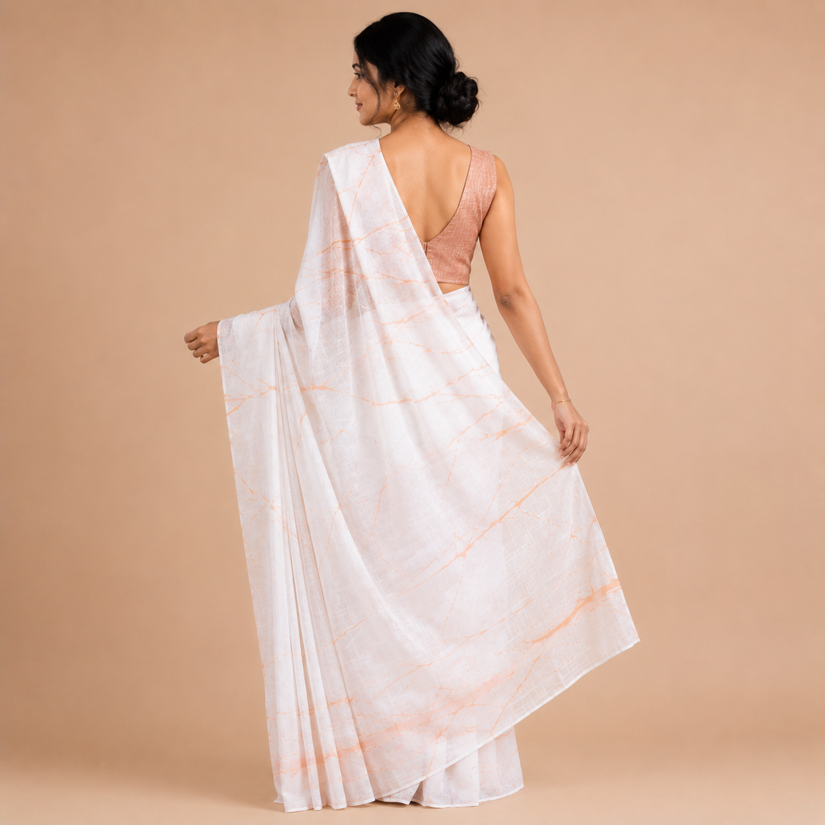 Natrually Dyed Saree | Handloom Cotton | Abstract Printed