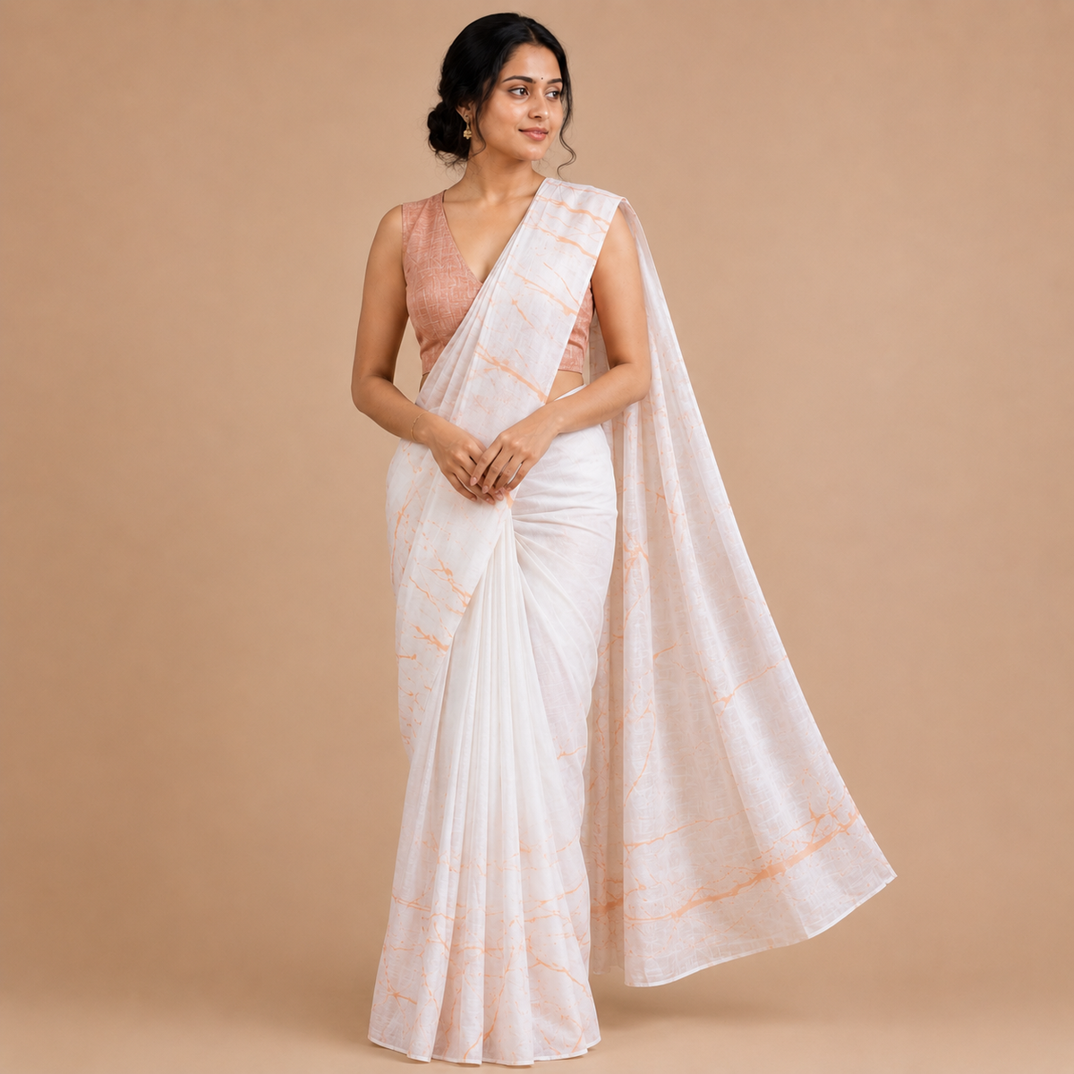 Natrually Dyed Saree | Handloom Cotton | Abstract Printed