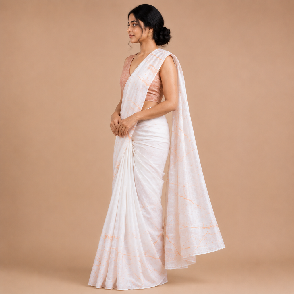 Natrually Dyed Saree | Handloom Cotton | Abstract Printed