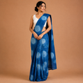 Natrually Dyed Saree | Mul Cotton | Clamp Printed