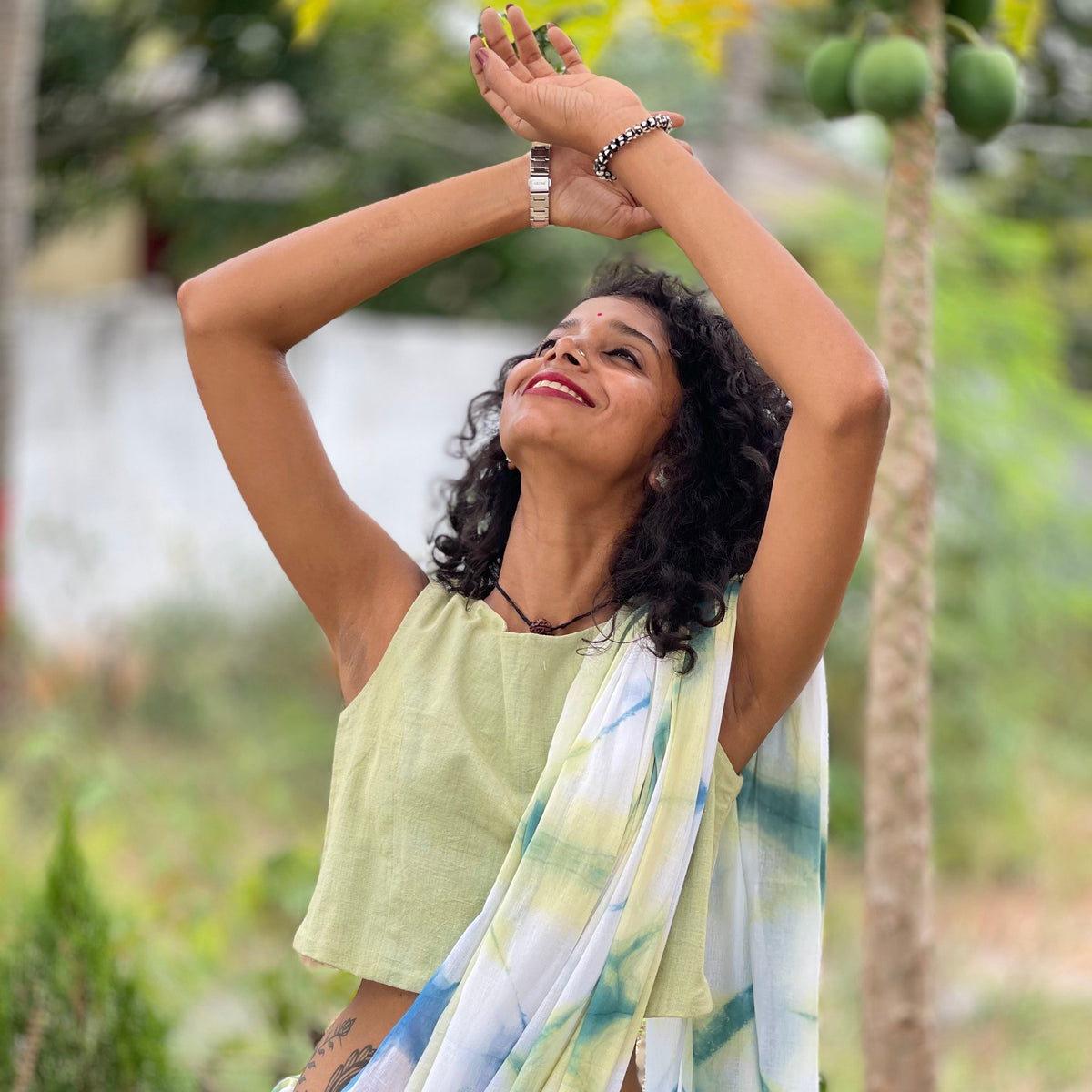 Natrually Dyed Saree | Mul Cotton |Clamp Dyed