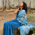 Natrually Dyed Saree | Tie and Dye | Georgette | Woad Blue | Series I