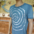 Natrually Dyed Wax Printed T-Shirt | Woad Blue | Size: L