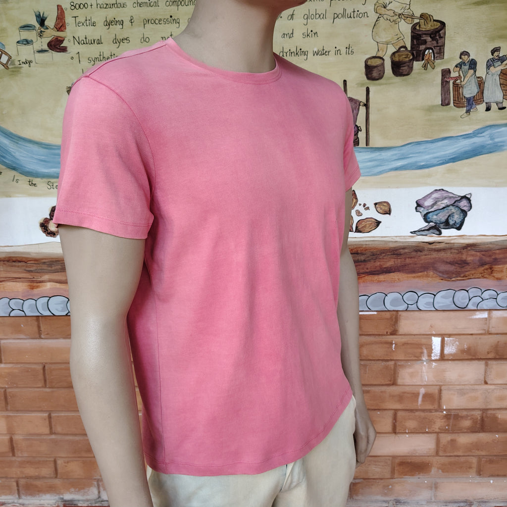 Natrually Dyed T-Shirt | Rose Pink | Size: S