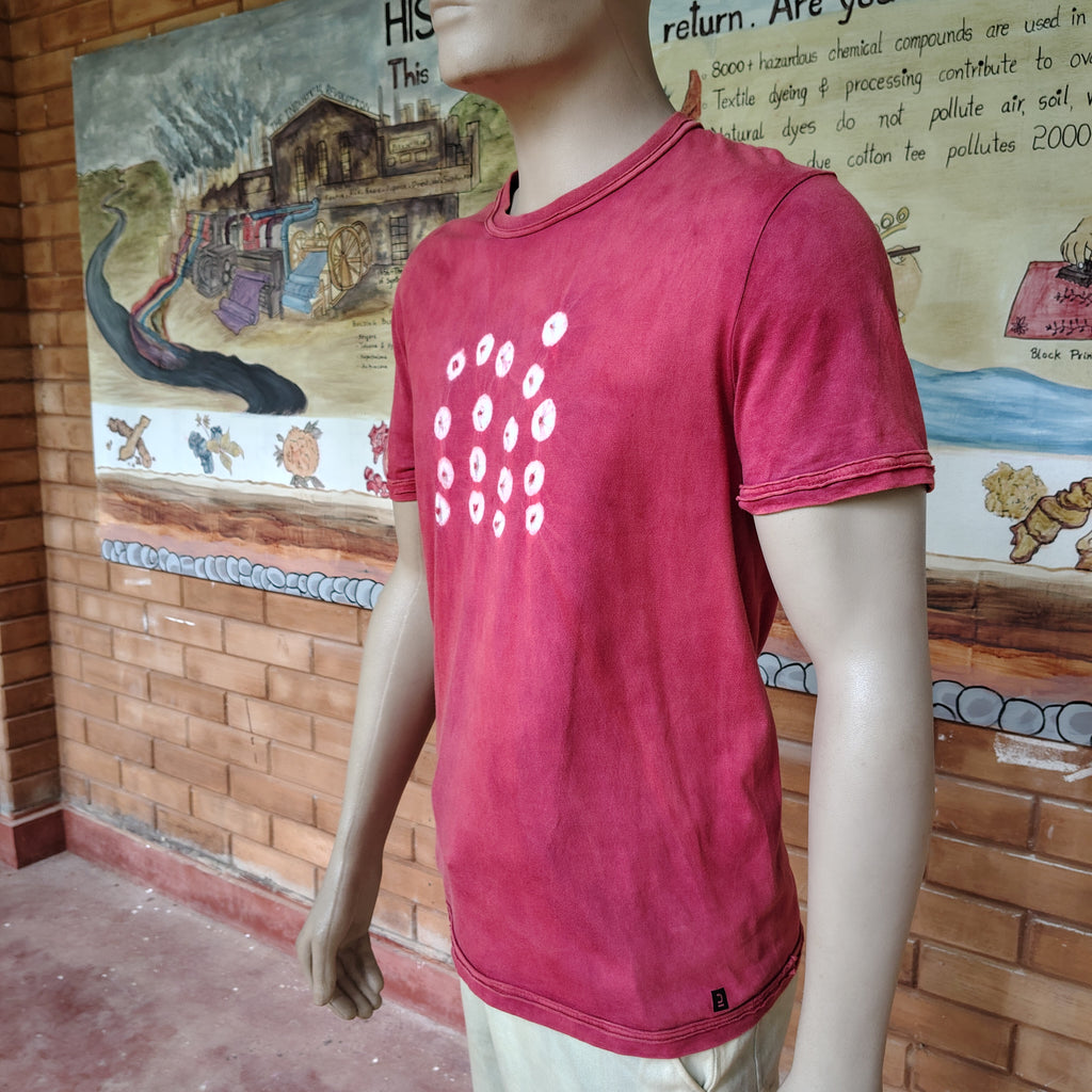 Natrually Dyed Tie & Dye T-Shirt | Madder Red | Size: L