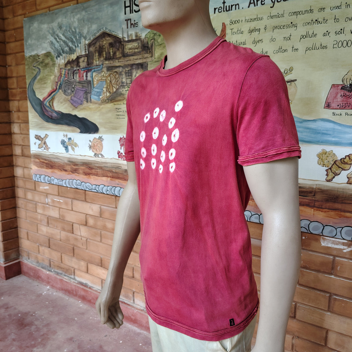Natrually Dyed Tie & Dye T-Shirt | Madder Red | Size: L