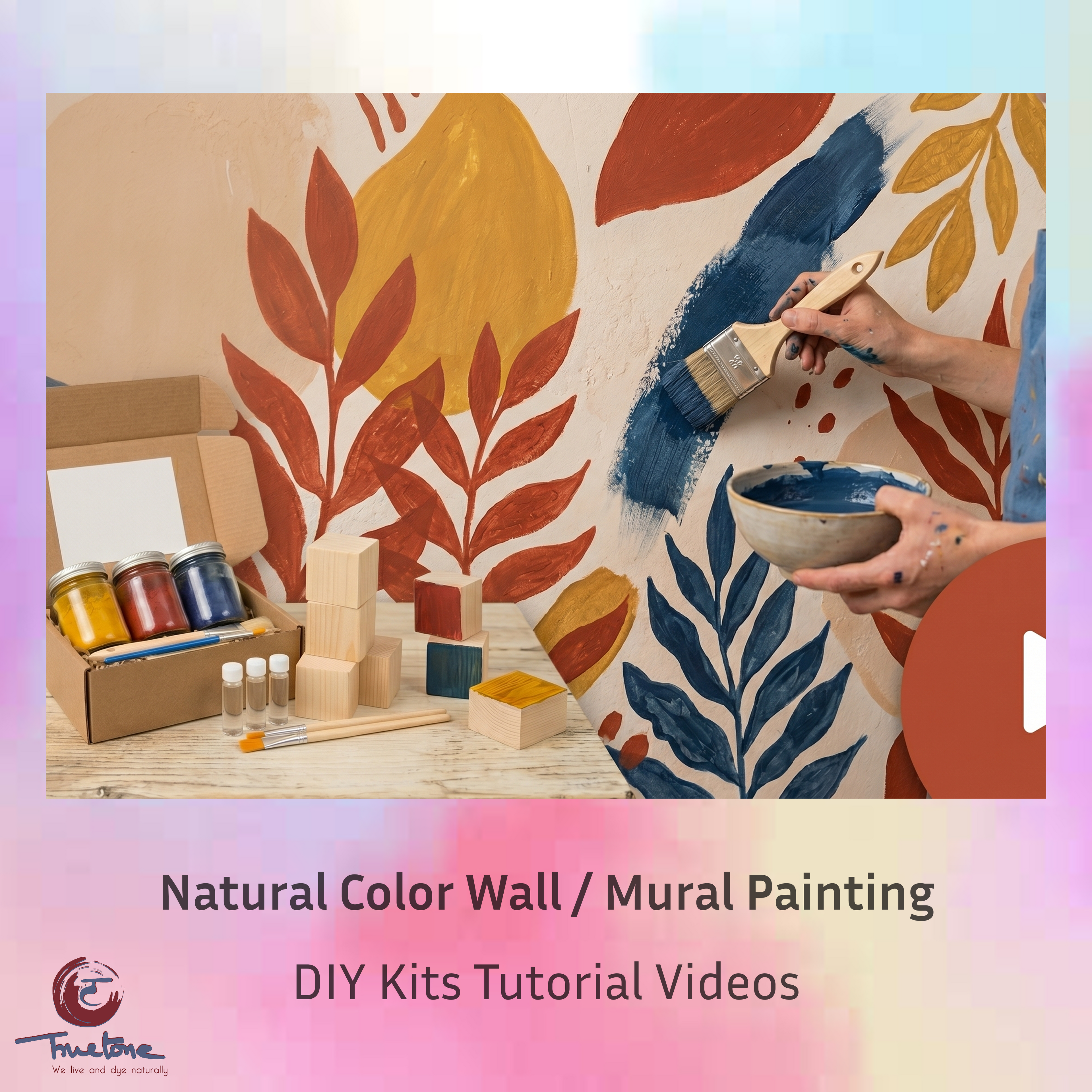 DIY Kit Tutorial Video: Natural Colors Wall Mural Painting