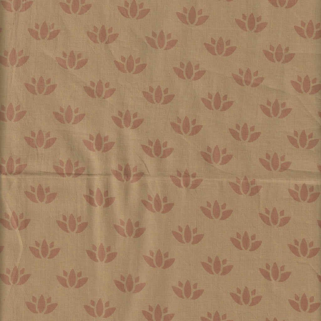 Organic Cotton | Naturally Dyed Screen Printed Fabric Cut Piece | 2 Meters | Truetone Ink