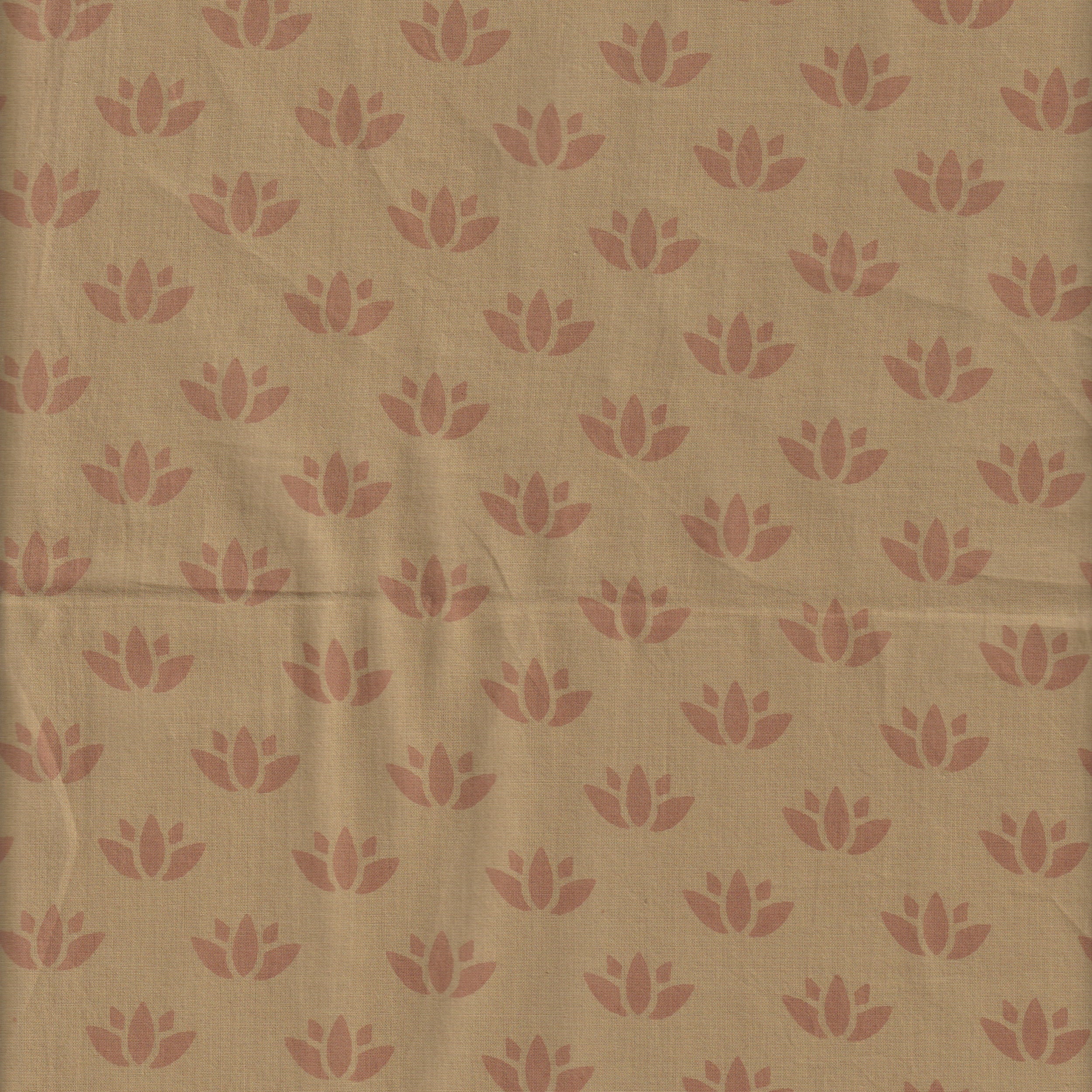 Organic Cotton | Naturally Dyed Screen Printed Fabric Cut Piece | 2 Meters | Truetone Ink