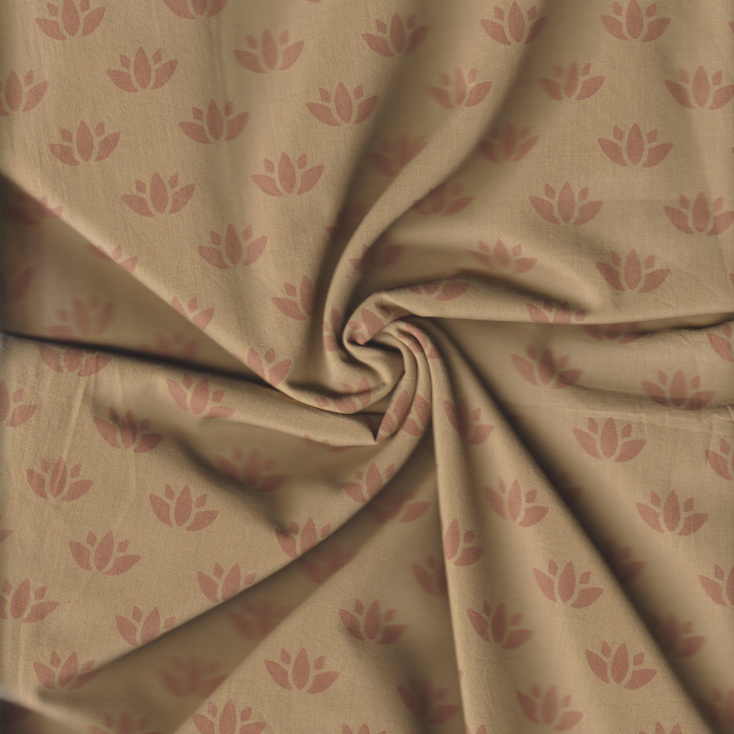 Organic Cotton | Naturally Dyed Screen Printed Fabric Cut Piece | 2 Meters | Truetone Ink