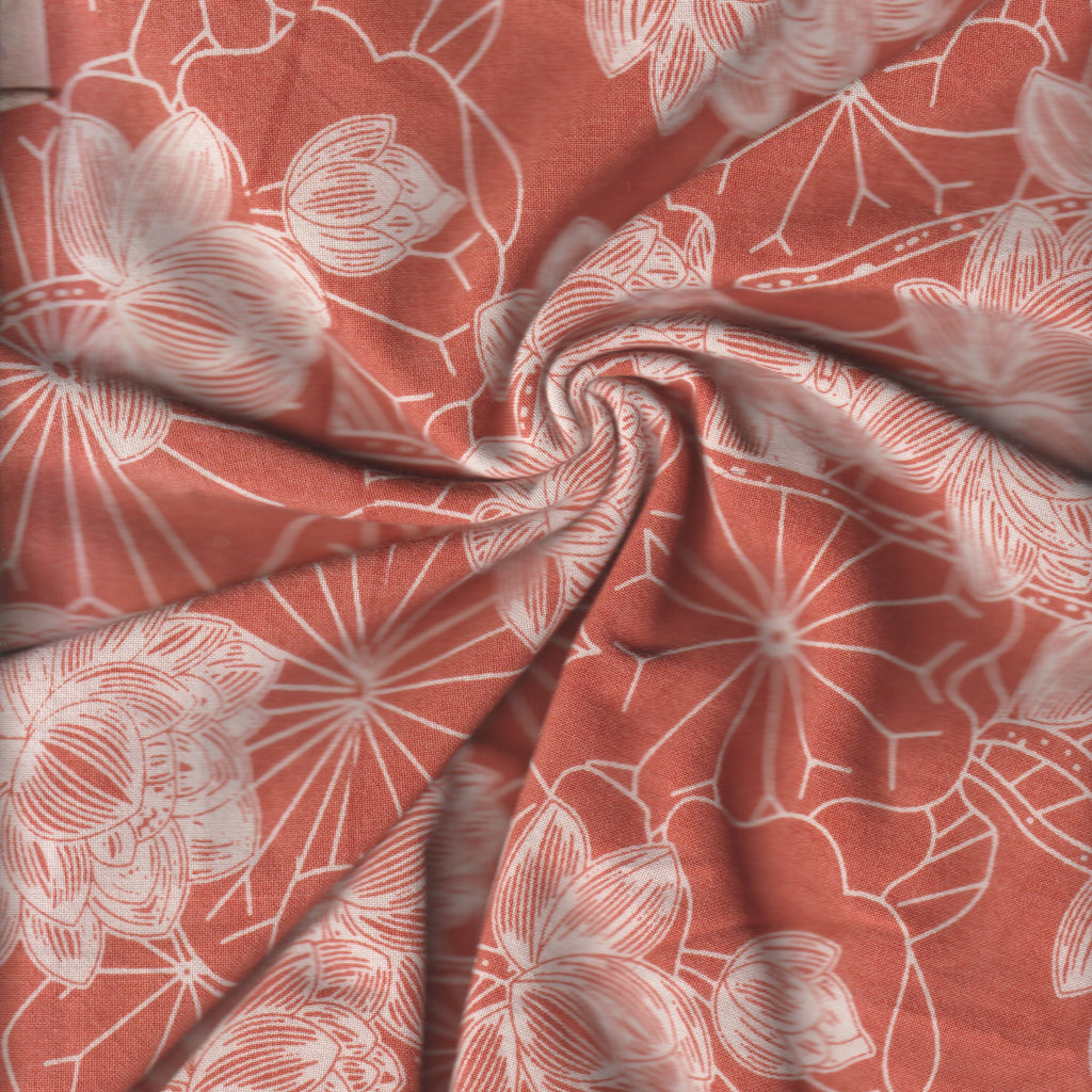 Organic Cotton | Naturally Dyed Screen Printed Fabric Cut Piece | 2.5 Meters | Truetone Ink