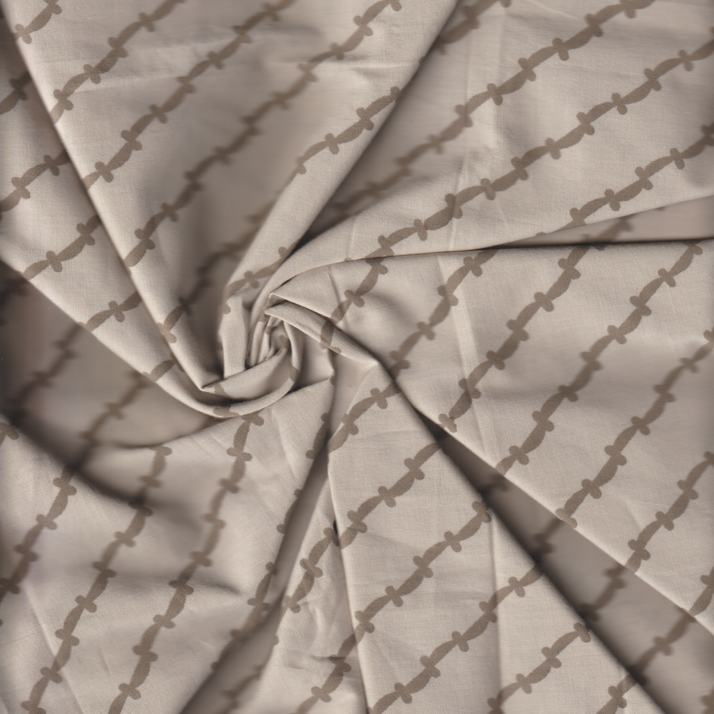 Organic Cotton | Naturally Dyed Screen Printed Fabric Cut Piece | 1 Meters | Truetone Ink