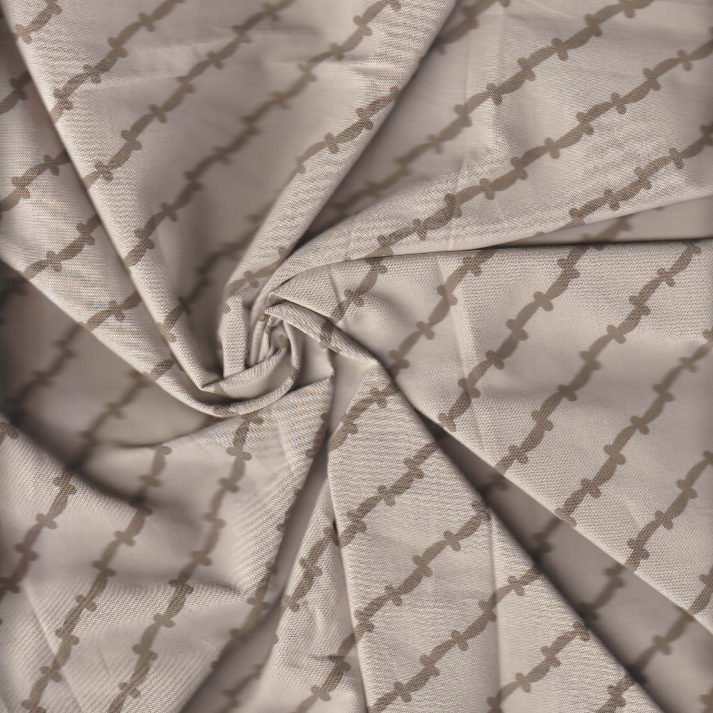 Organic Cotton | Naturally Dyed Screen Printed Fabric Cut Piece | 1 Meters | Truetone Ink