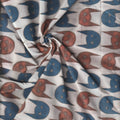 Organic Cotton | Naturally Dyed Screen Printed Fabric Cut Piece | 1 Meters | Truetone Ink