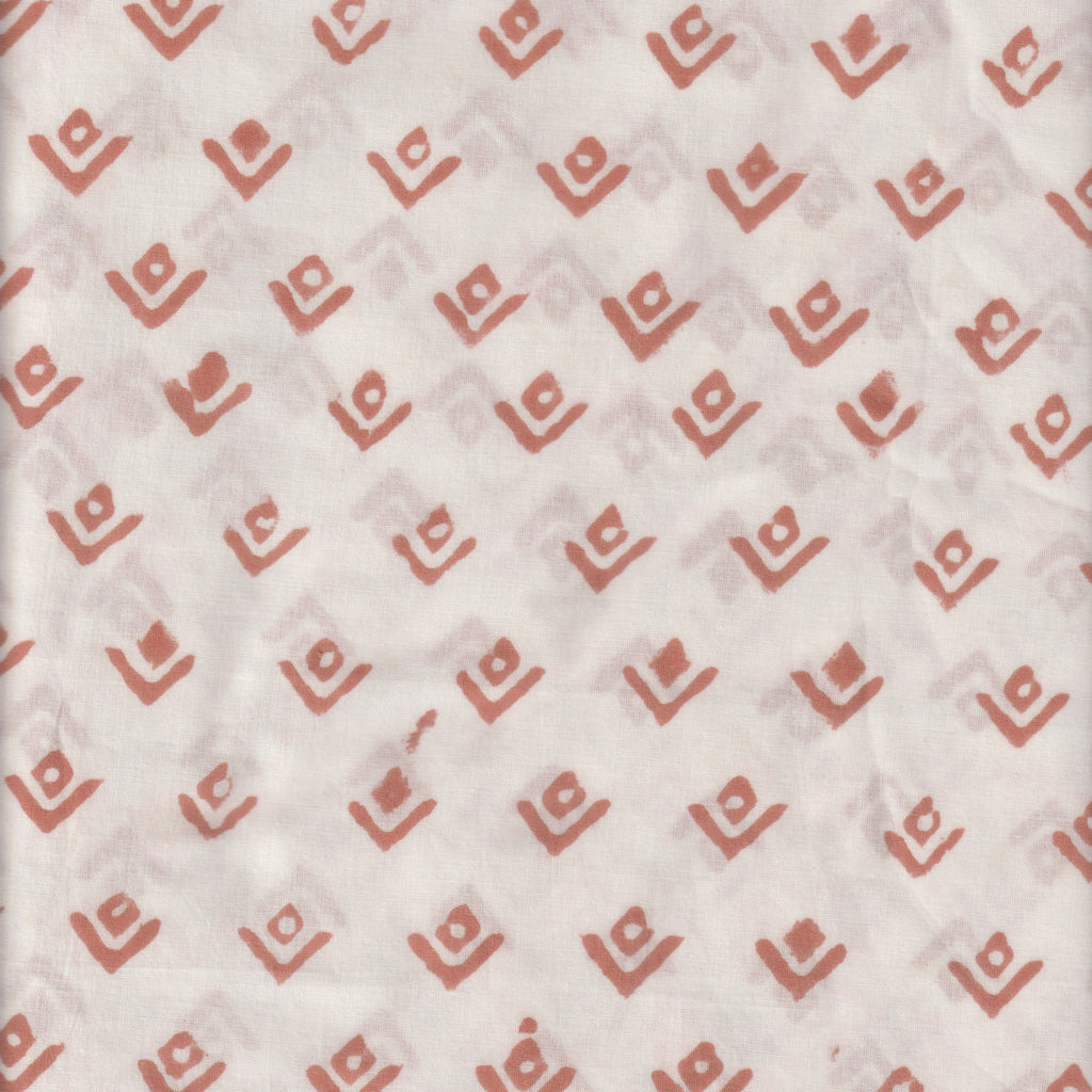 Organic Cotton | Naturally Dyed Screen Printed Fabric Cut Piece | 4.5 Meters | Truetone Ink