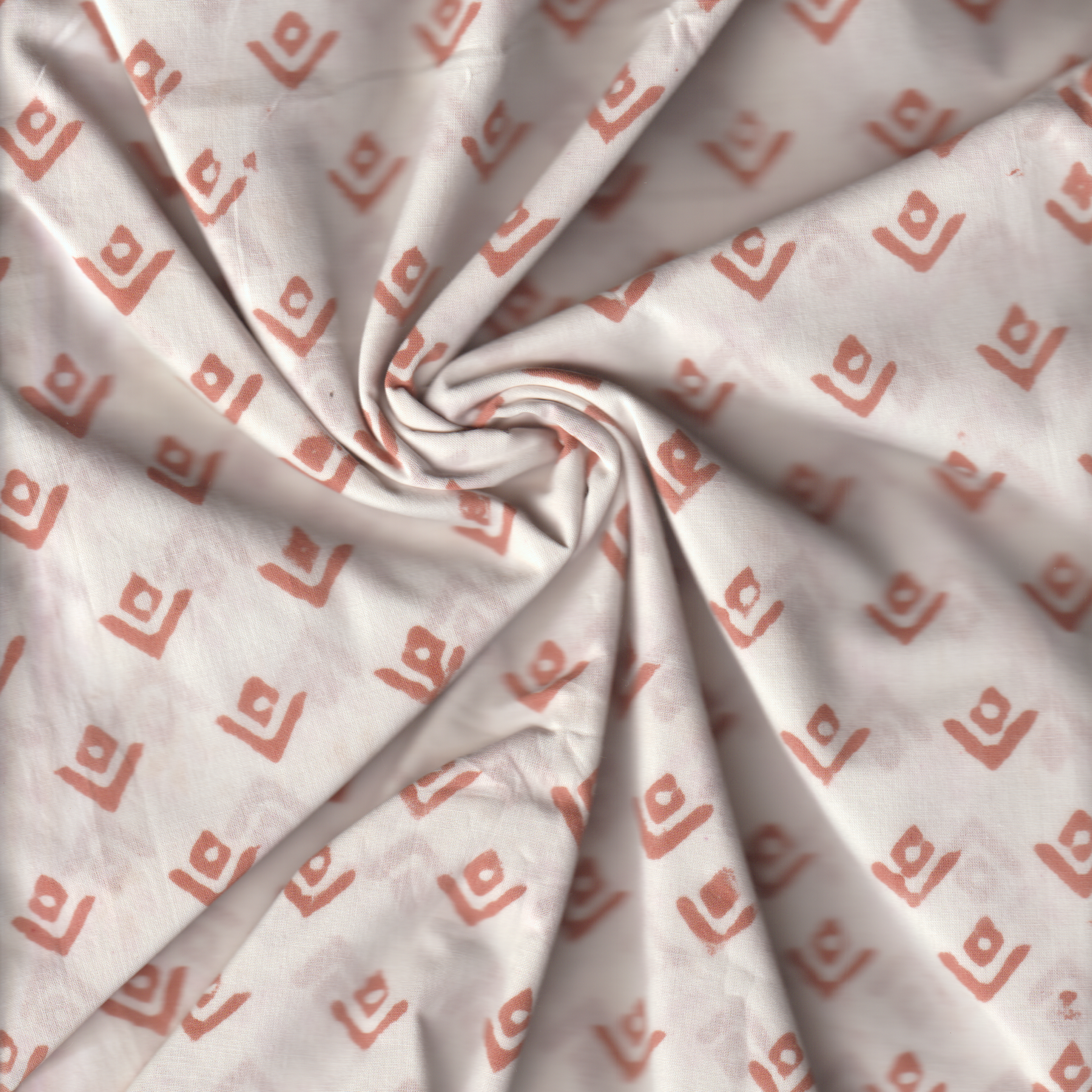 Organic Cotton | Naturally Dyed Screen Printed Fabric Cut Piece | 4.5 Meters | Truetone Ink