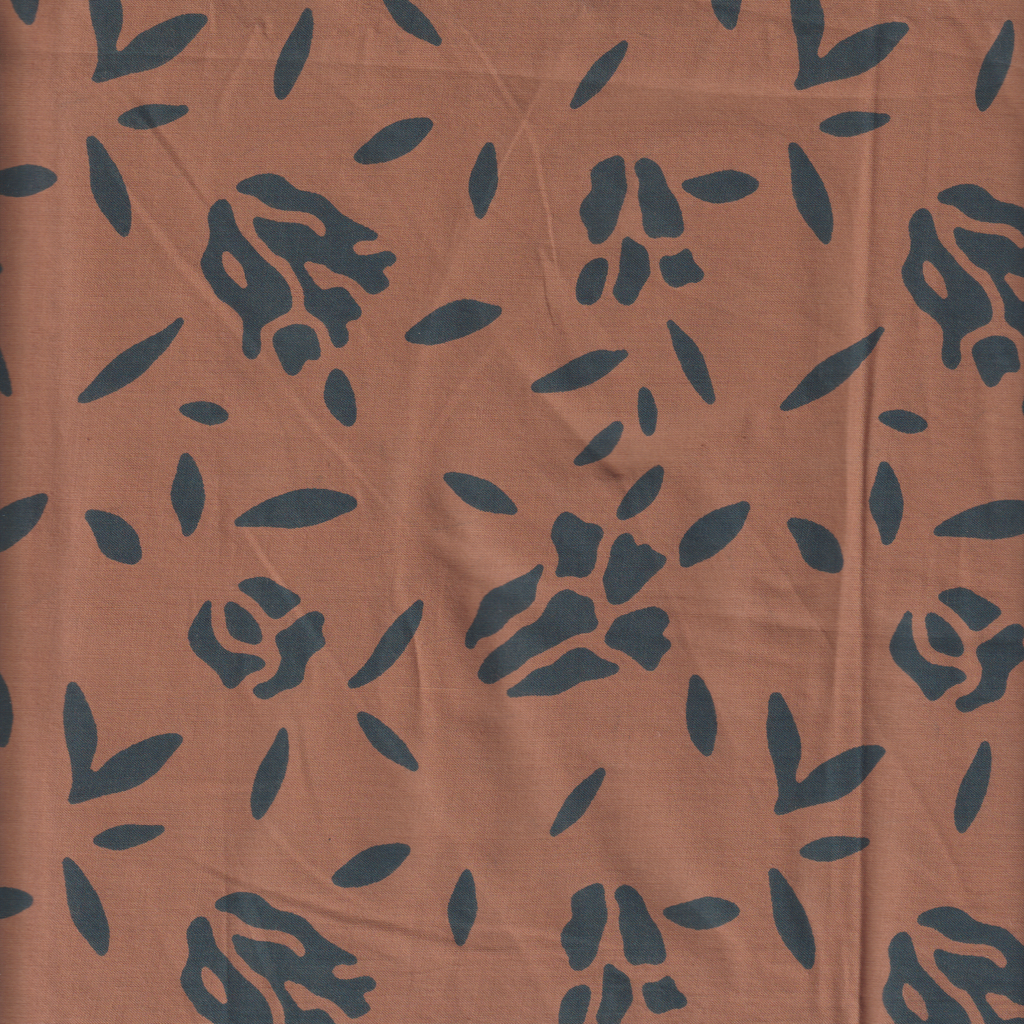 Organic Cotton | Naturally Dyed Screen Printed Fabric Cut Piece | 2 Meters | Truetone Ink