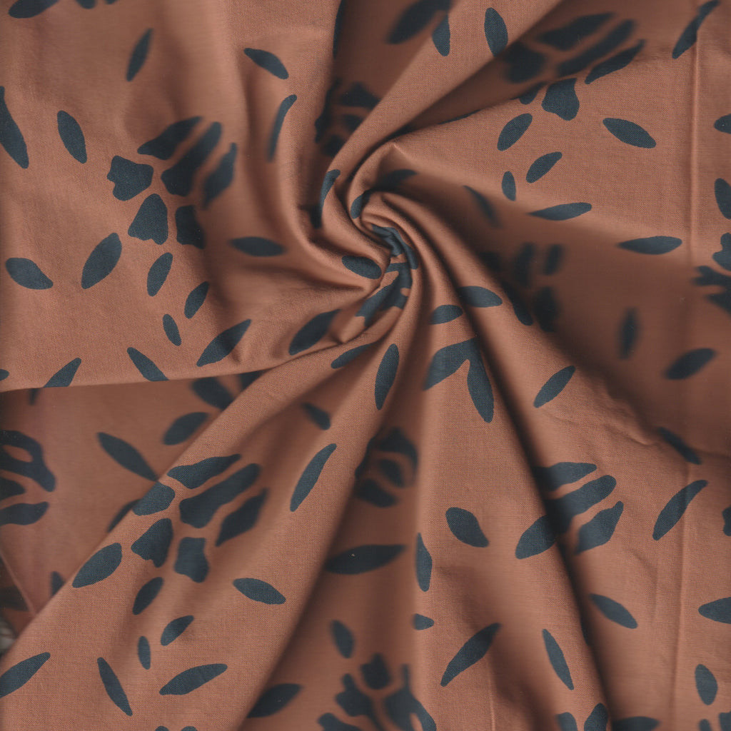 Organic Cotton | Naturally Dyed Screen Printed Fabric Cut Piece | 2 Meters | Truetone Ink
