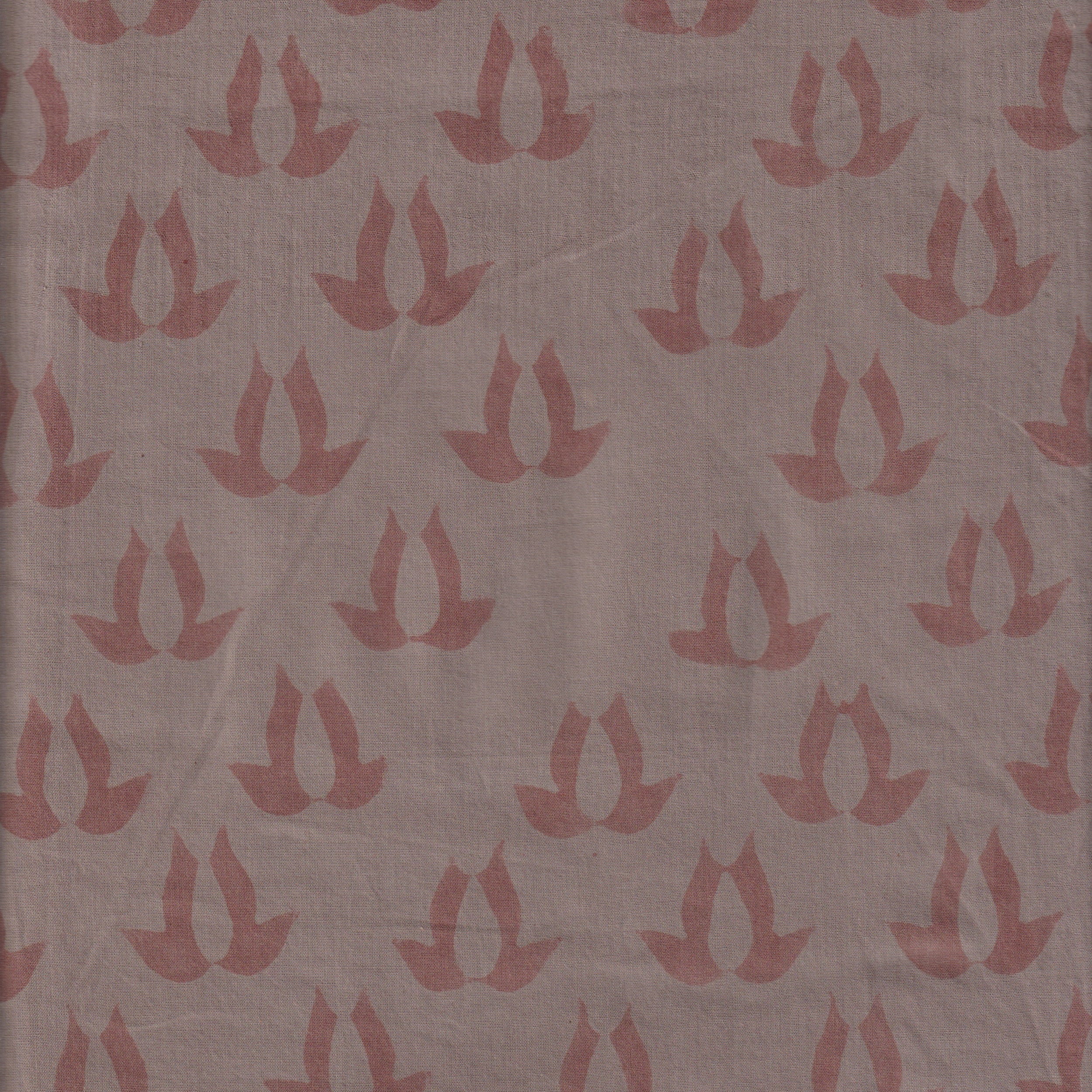 Organic Cotton | Naturally Dyed Screen Printed Fabric Cut Piece | 1 Meter | Truetone Ink