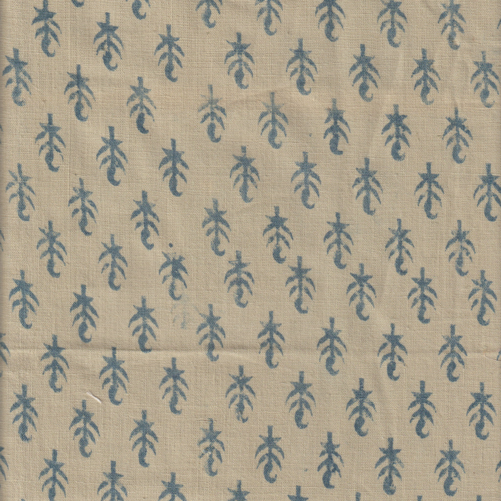 Organic Cotton | Naturally Dyed Screen Printed Fabric Cut Piece | 2 Meters | Truetone Ink