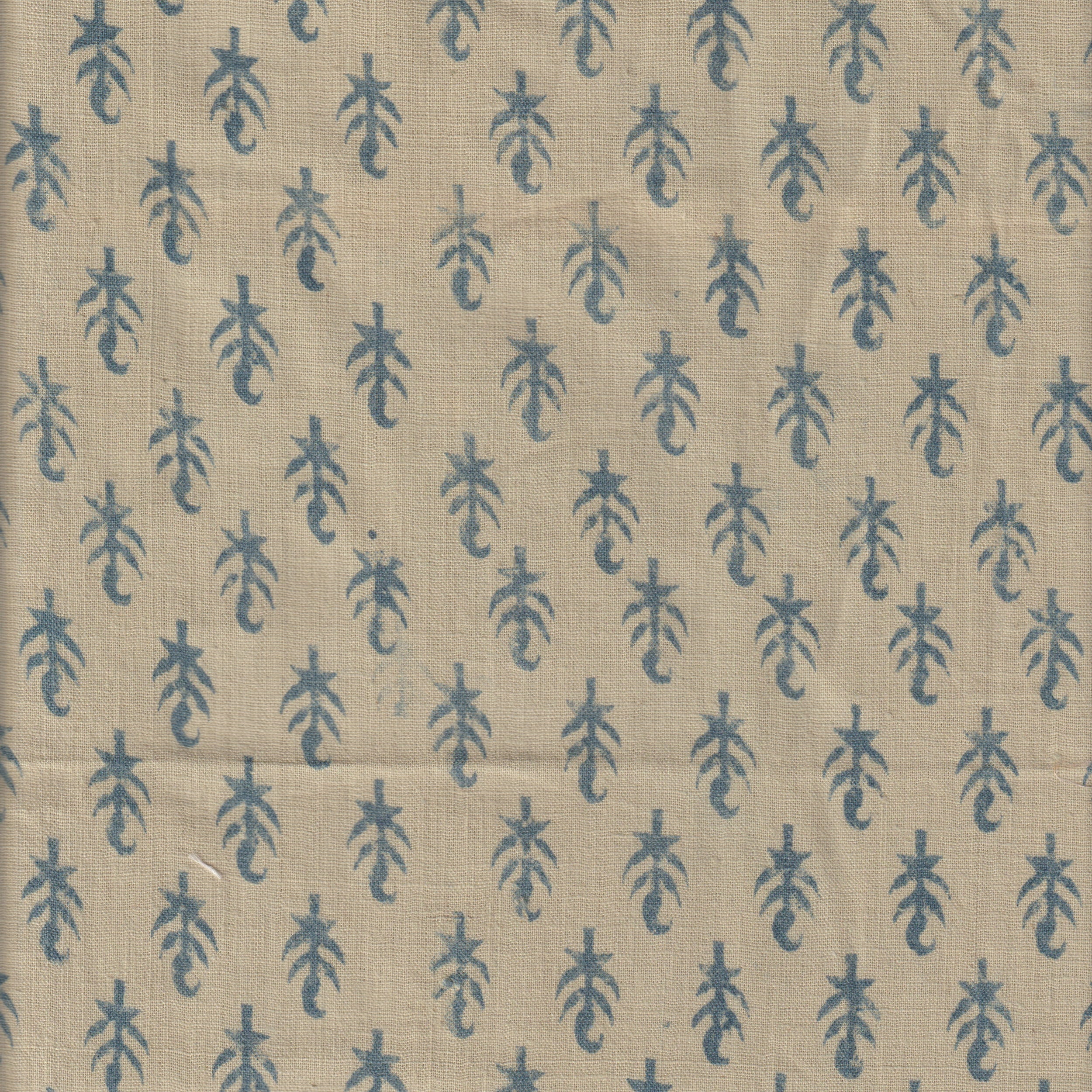 Organic Cotton | Naturally Dyed Screen Printed Fabric Cut Piece | 2 Meters | Truetone Ink