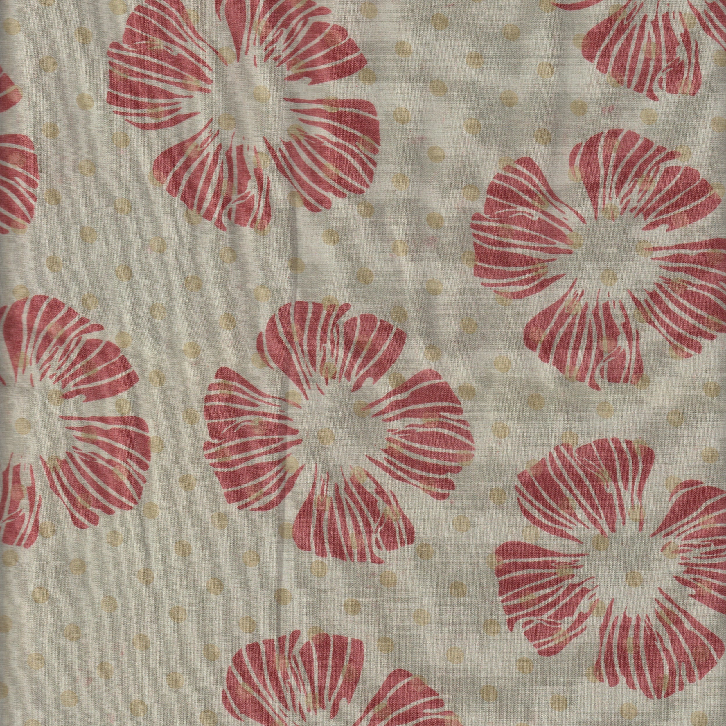 Organic Cotton | Naturally Dyed Screen Printed FabricCut Piece | 2.5 Meters | Truetone Ink
