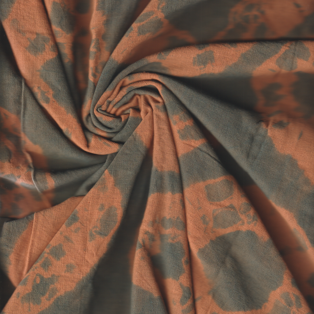 Organic Cotton | Naturally Dyed Tie Dye Fabric Cut Piece | 1.5 Meters |  Truetone Ink