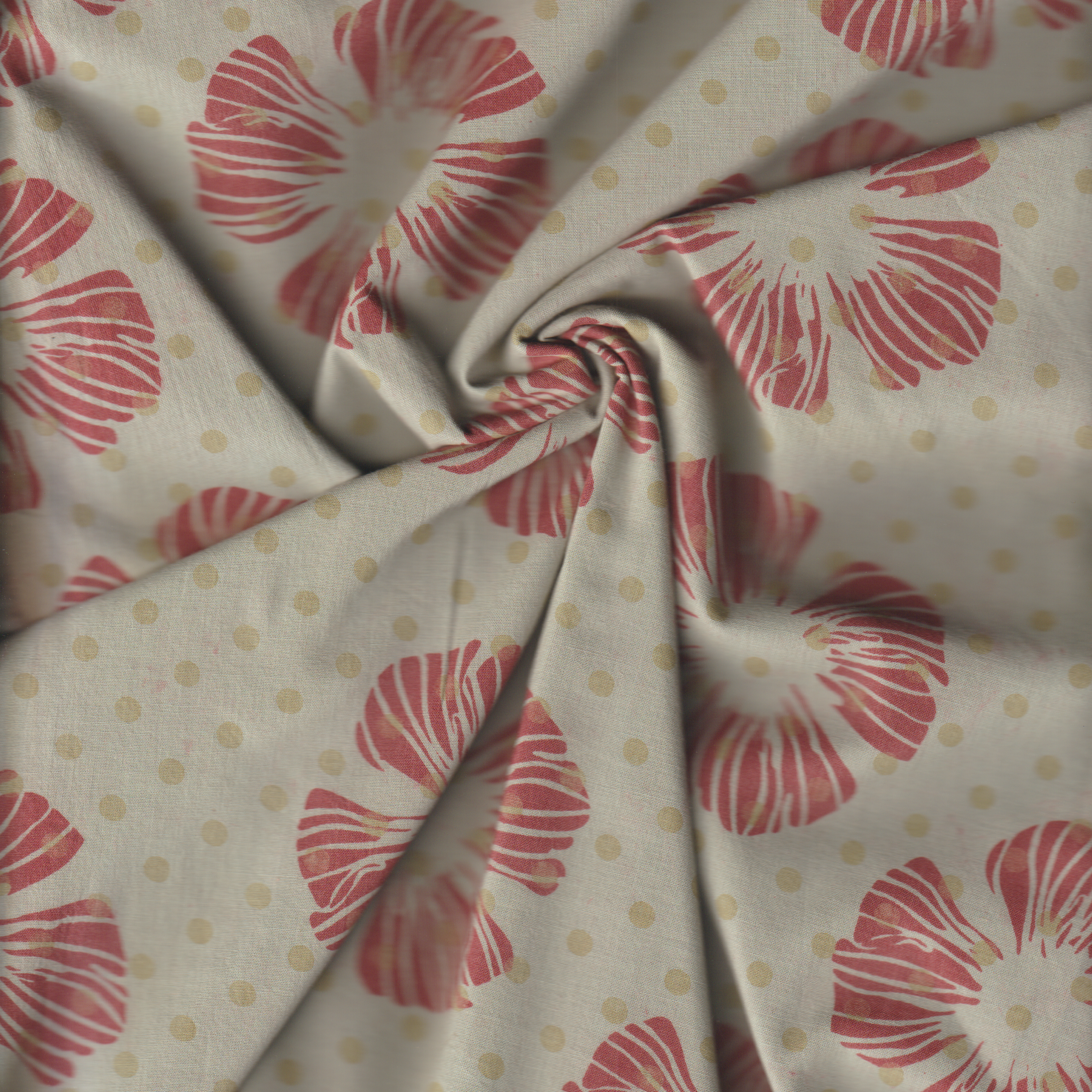 Organic Cotton | Naturally Dyed Screen Printed FabricCut Piece | 2.5 Meters | Truetone Ink
