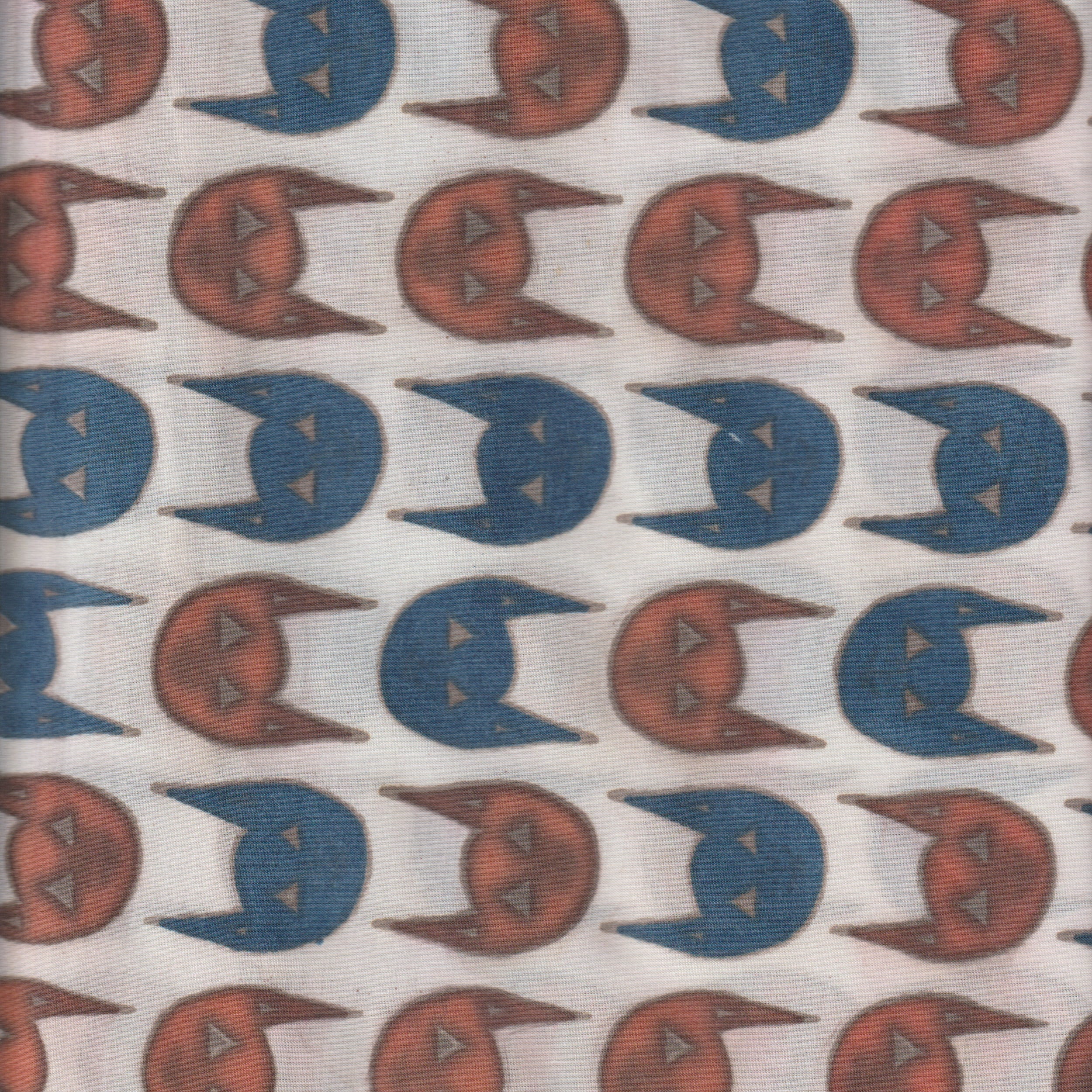 Organic Cotton | Naturally Dyed Screen Printed Fabric Cut Piece | 1 Meters | Truetone Ink