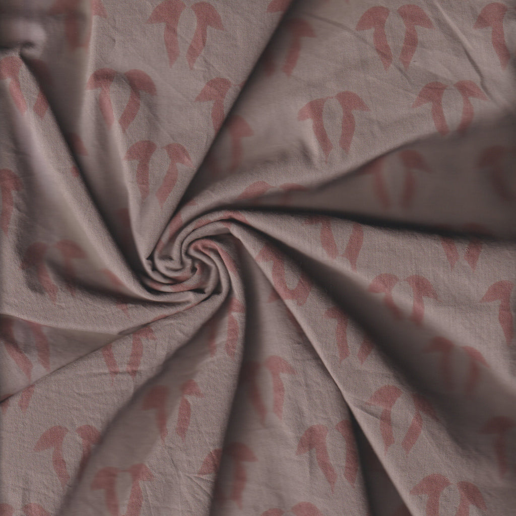 Organic Cotton | Naturally Dyed Screen Printed Fabric Cut Piece | 1 Meter | Truetone Ink
