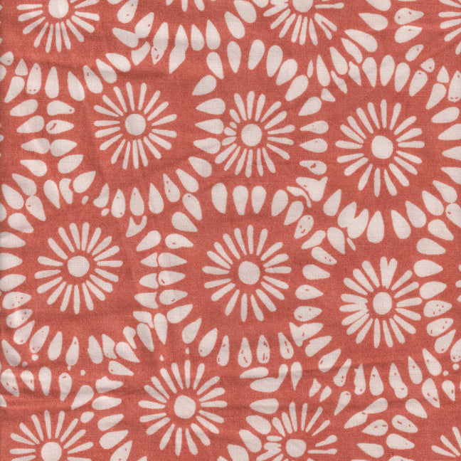 Organic Cotton | Naturally Dyed Anna Orange Screen Printed Fabric Cut Piece | 2 Meters | Truetone Ink